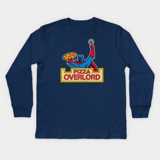 Pizza Overlord (Alt Worn) Kids Long Sleeve T-Shirt